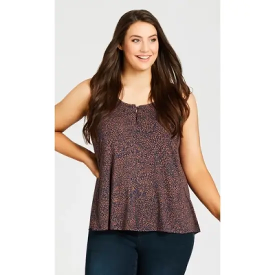 Women's Plus Size Knitted Tank Top  - Root Beer | AVENUE image {3}