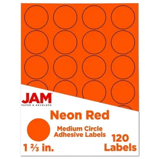 JAM Paper Circle Sticker Seals 1 2/3" 120ct image {10}