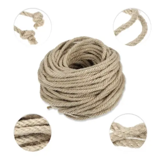 Unique Bargains Cat Natural Sisal Rope for Scratching Post Tree Replacement 98ft Yellow 1 Pc image {3}
