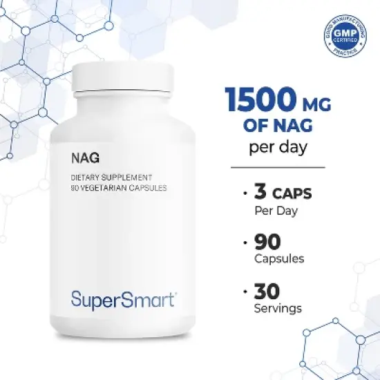 SuperSmart NAG Supplement 1500mg per Day (N-Acetyl Glucosamine) - High Absorption Glucosamine Sulfate | Non-GMO & Gluten Free - 90 Vegetarian Capsules image {4}
