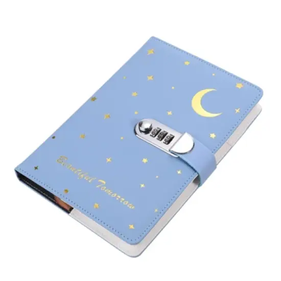 Unique Bargains Cute Journaling Leather Marble A5 Diary with Lock 120 Pages image {2}