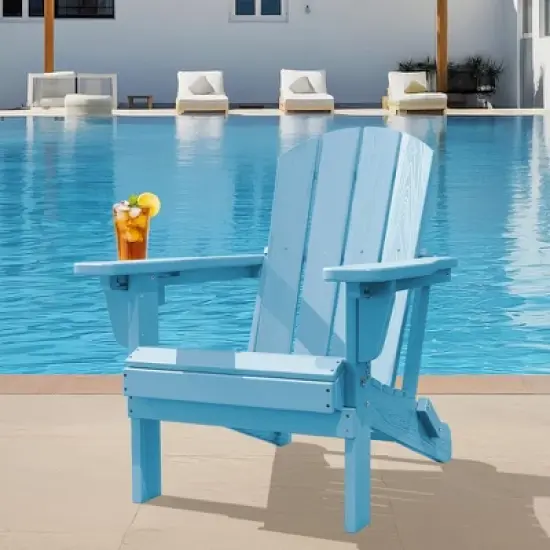 Hyleory Adjustable HDPE Adirondack Chair with Ergonomic Backrest image {13}