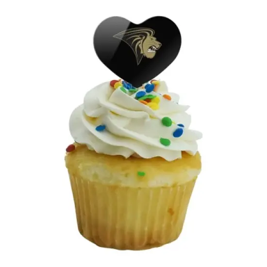 Lindenwood University Primary Logo Heart Love Cupcake Picks Toppers Decoration Set of 6 image {4}