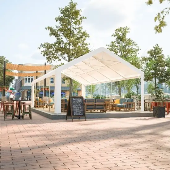 Outdoor 16&times;32 FT Party Tent, Large Wedding Event Shelters with Storage Bags & Removable Sidewalls, Commercial Tents for Parties-Coolbibila image {2}