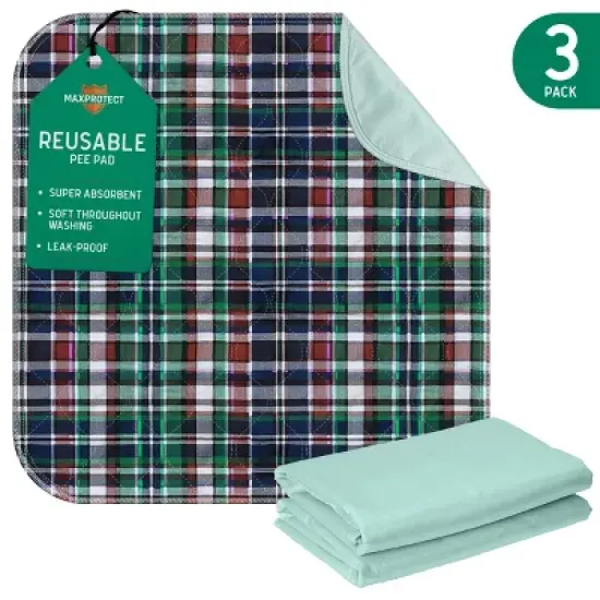 MaxProtect Highland Plaid Reusable Pee Pads for Dogs, Training Underpads - 18" x 24" image {10}