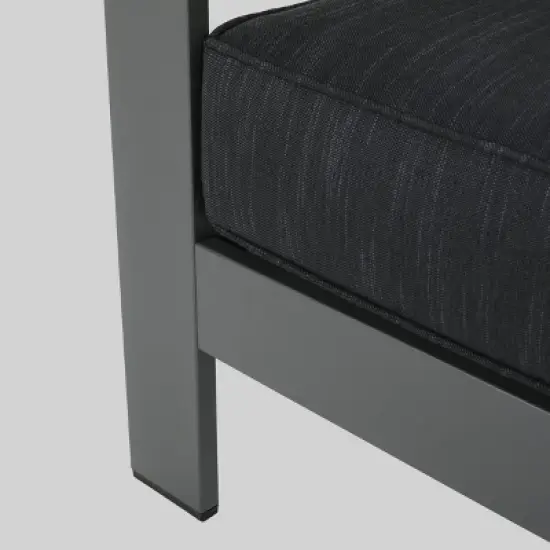 Cape Coral 5pc Aluminum Sofa Set with Cushions - Dark Gray - Christopher Knight Home image {7}