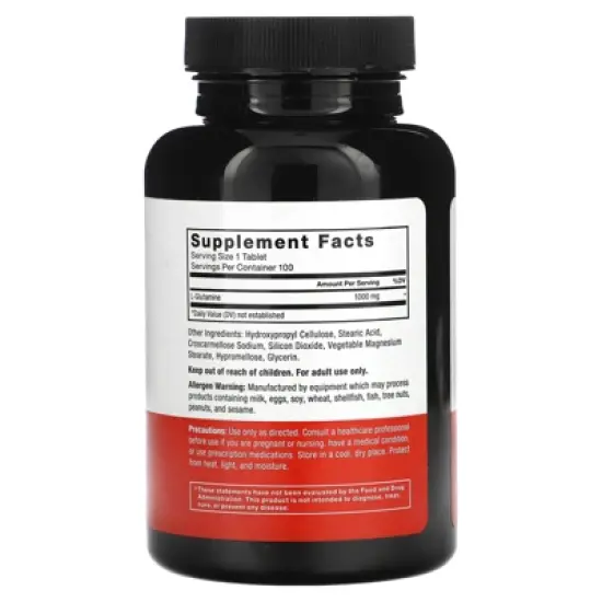 Force Factor L-Glutamine Tablets, 1,000 mg, 100 Tablets image {1}