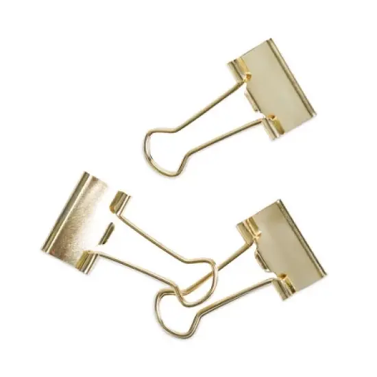 U Brands Binder Clips, Small, Gold, 72/Pack image {1}