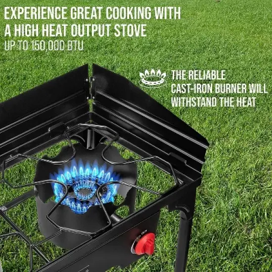 Hike Crew Double-Burner Camping Stove, Portable Propane Stovetop image {4}