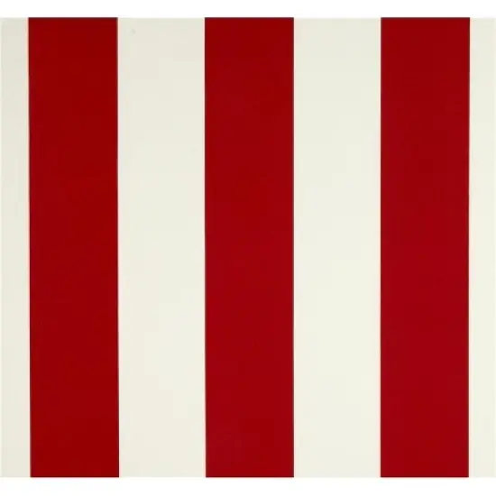 French Edge Outdoor Cushion - Cabana Stripe Red - Jordan Manufacturing: Water-Resistant Patio Chair Pad image {1}