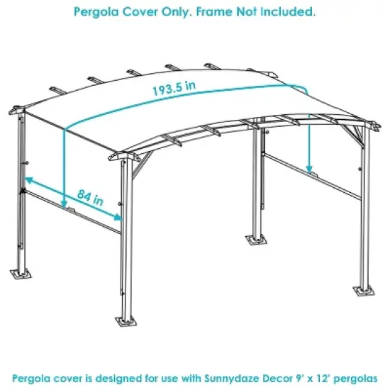 Sunnydaze 9' x 12' Polyester Retractable Pergola Canopy Shade Tan image {3}