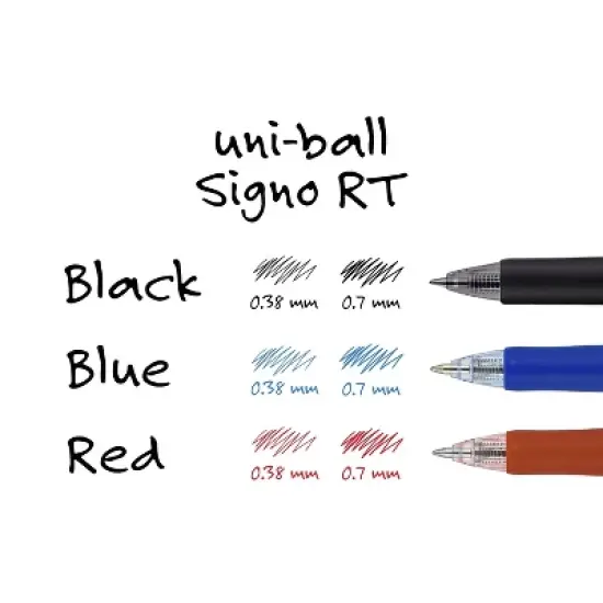 uni-ball uniball Signo RT Gel Pens Medium Point 0.7mm Red Ink Dozen (65942) image {6}