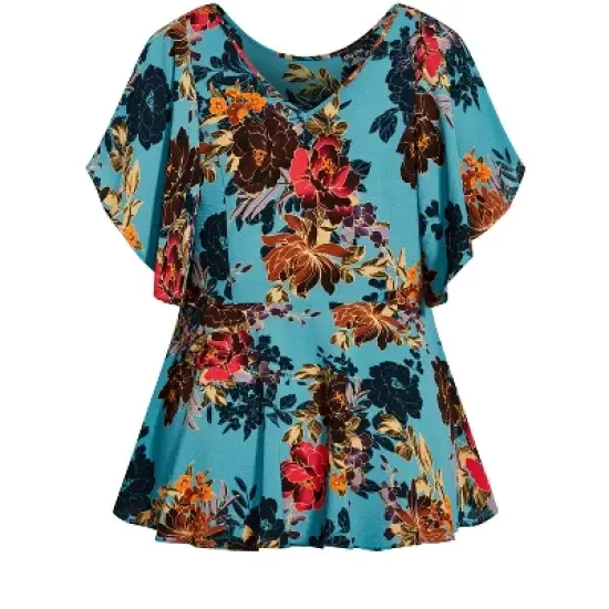 Women's Plus Size  Adrianna Top - peacock | CITY CHIC image {2}
