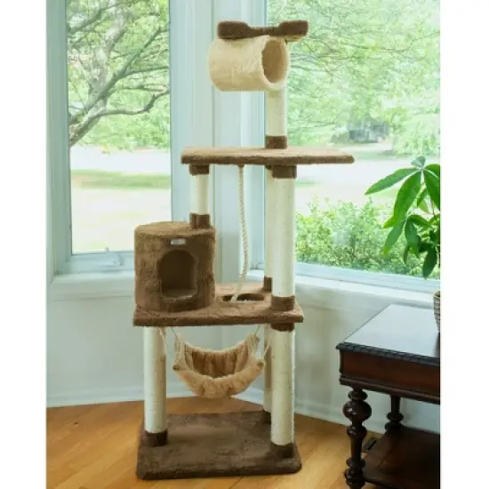 Armarkat 70" Real Wood Cat tree With Scratch posts, Hammock for Cats & Kittens, X7001 image {1}