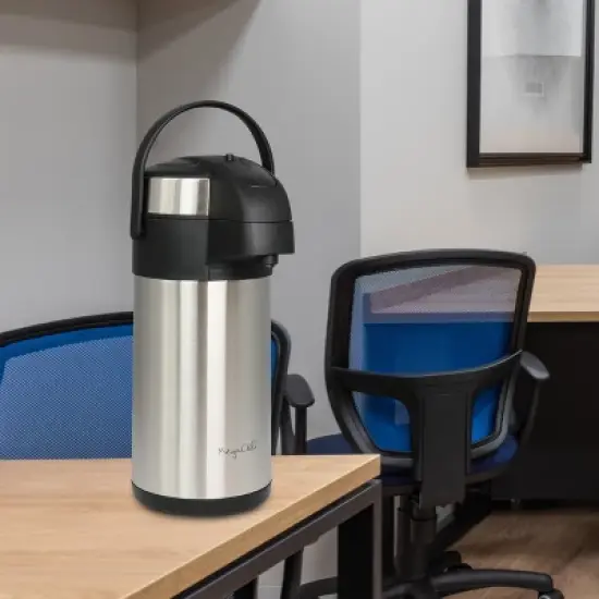 MegaChef 3 Liter Vacuum Insulated Stainless Steel Vacuum Pump Cap Air Pot image {5}