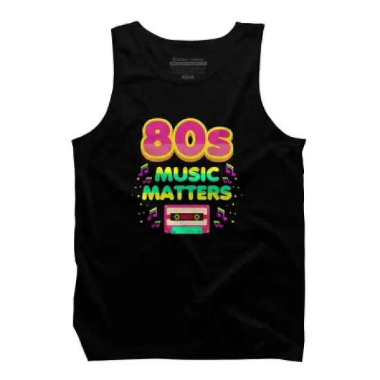 Men's Design By Humans 80's Music Matters By zanpacto Tank Top image {2}