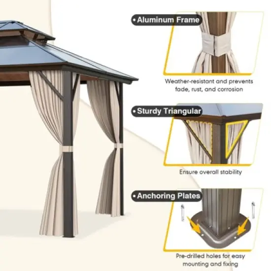 EROMMY Aluminum Patio Gazebo image {5}