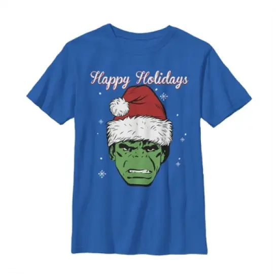 Boy's Marvel Christmas Hulk Santa T-Shirt image {3}