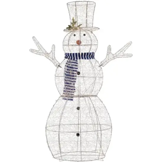 Northlight 48" LED Lighted Silver Mesh Snowman Outdoor Twinkling Christmas Decoration image {7}