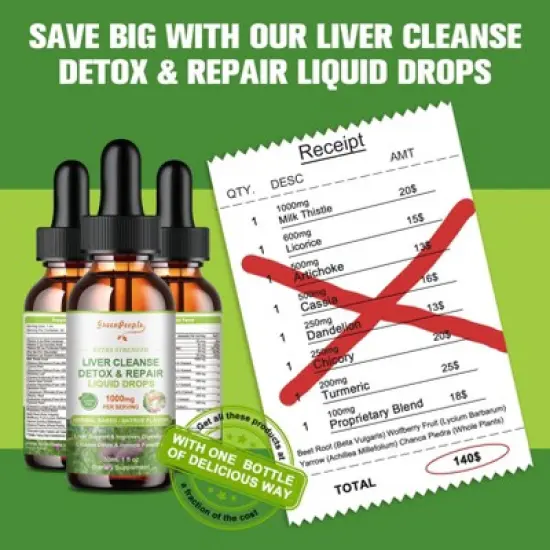 GreenPeople Liver Cleanse Detox Drops - with Milk Thistle Silymarin, Artichoke & Dandelion - 16x Potent Herb Nutrients - 1 Fl.Oz image {8}