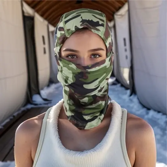 Unique Bargains Quick-drying Ice Silk Camouflage Balaclava Face Mask 1 Pc image {1}
