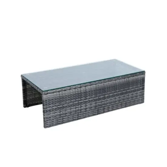 YOOCOZZ 6-Piece Outdoor Patio Wicker Rattan Sectional Sofa Set & Conversation Set with Space Saving Design - Grey+Black image {11}