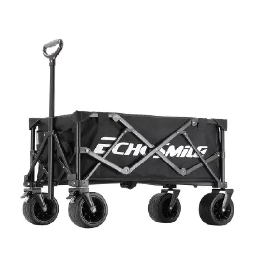 EchoSmile 4.54 cu. ft. Fabric Portable Garden Cart with Adjustable Rolling Wheels in Black image {6}