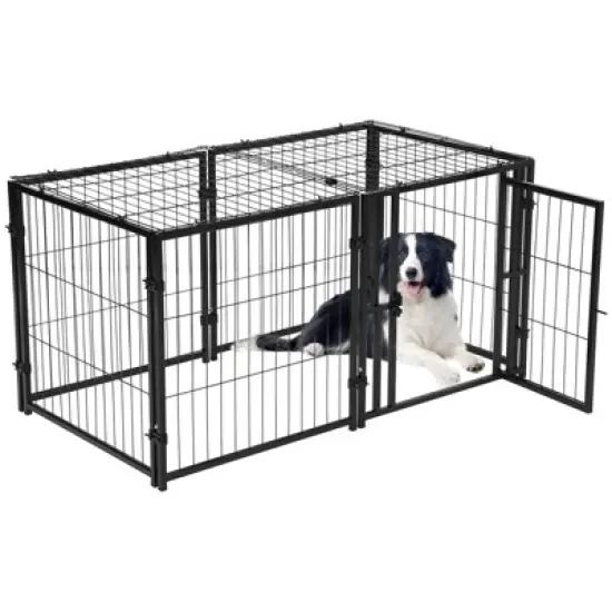 Large Dog Crate,48" L x 24" H,Metal Dog Crate, Dog Kennel, Large Dog Kennel for Small Medium Large Dogs, Puppy Dog Playpen, Pet Cage, Pet Playpen image {7}