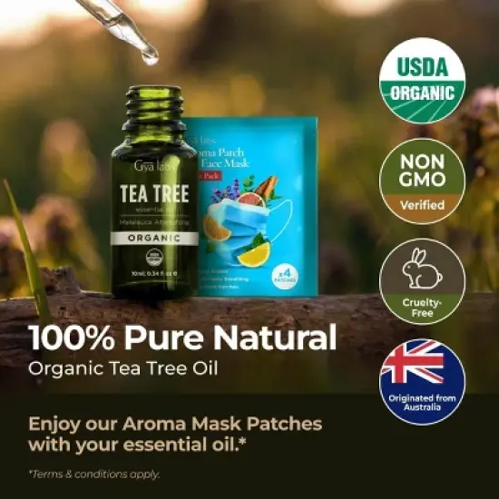 Gya Labs Organic Tea Tree Essential Oil, Organic Tea Tree Oil - Refreshing Aromatherapy, 0.34 Fl Oz image {3}
