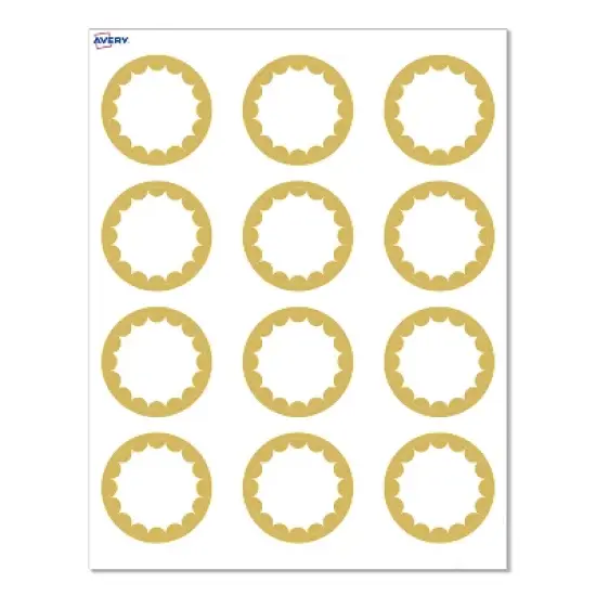 Avery&reg; Cards, 2" Diameter, Gold Dots Edge, Matte White, 120ct image {9}