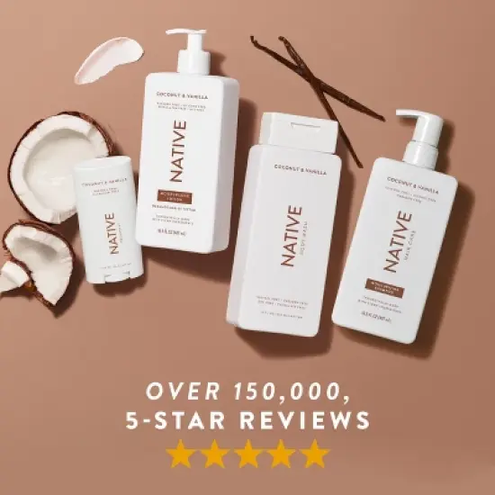 Native Solid Deodorant for Men Coconut & Vanilla - Aluminum-Free 2.65oz image {5}