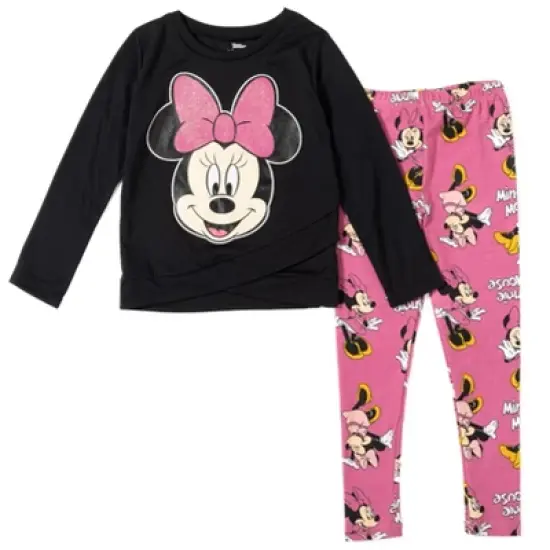 Disney Minnie Mouse Mickey Mouse T-Shirt and Leggings Outfit Set Infant to Big Kid image {18}
