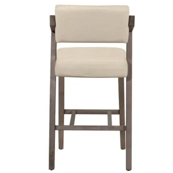 36" Snyder NonSwivel Barstool Aged Gray/Ecru - Hillsdale Furniture image {4}