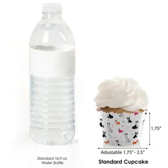 Big Dot of Happiness Pawty Like a Puppy Girl - Pink Dog Baby Shower or Birthday Party Decorations - Party Cupcake Wrappers - Set of 12 image {2}