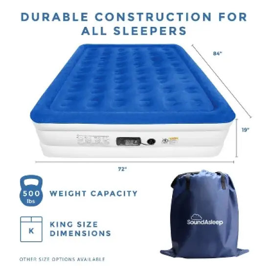 SoundAsleep Dream Series Air Mattress with ComfortCoil Technology & Internal High Capacity Pump image {9}