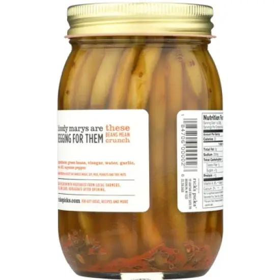 Rick's Picks Mean Beans Spicy Green Bean Pickles - Case of 6/15 oz image {2}