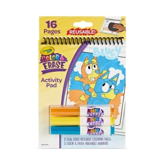 Crayola Bluey Color & Erase Reusable Activity Pad: Mess Free Coloring Book for Creative Travel Activities image {7}