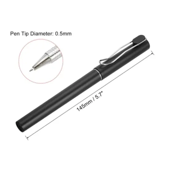 Unique Bargains Office Smooth Writing Fine Point Black Ink Roller Ball Pens 12 Pcs image {1}