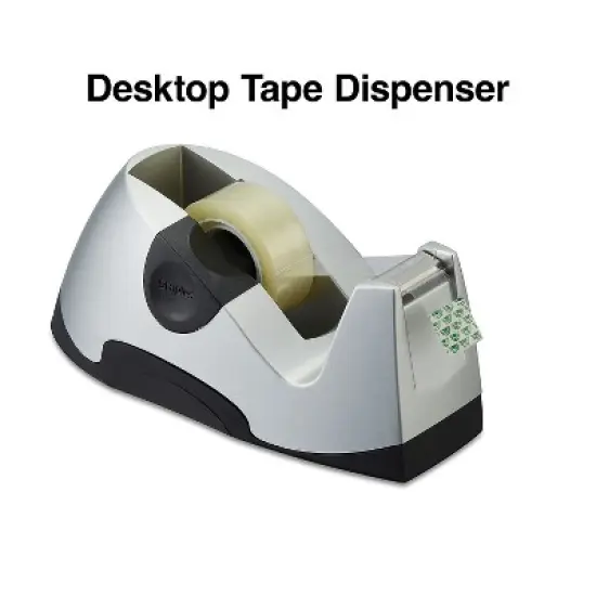Staples Executive Desktop Tape Dispenser Silver Each (13566) 649245 image {1}