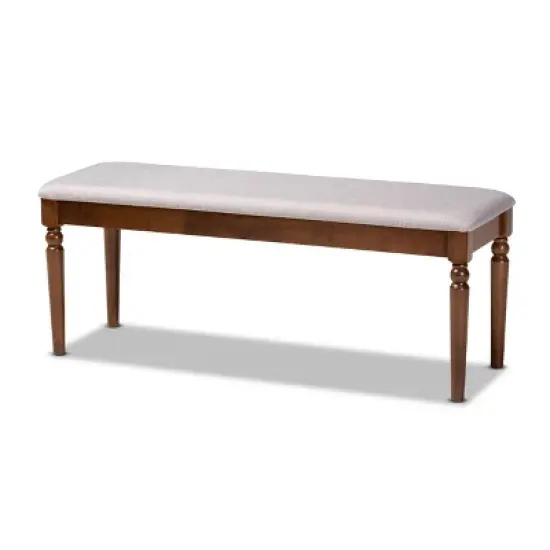 Giovanni Fabric Upholstered and Wood Dining Bench - Baxton Studio image {6}