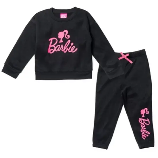 Barbie Girls French Terry Sweatshirt and Pants Set Little Kid to Big Kid image {8}