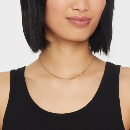 14K Gold Plated Herringbone Chain Necklace - A New Day&trade; image {1}