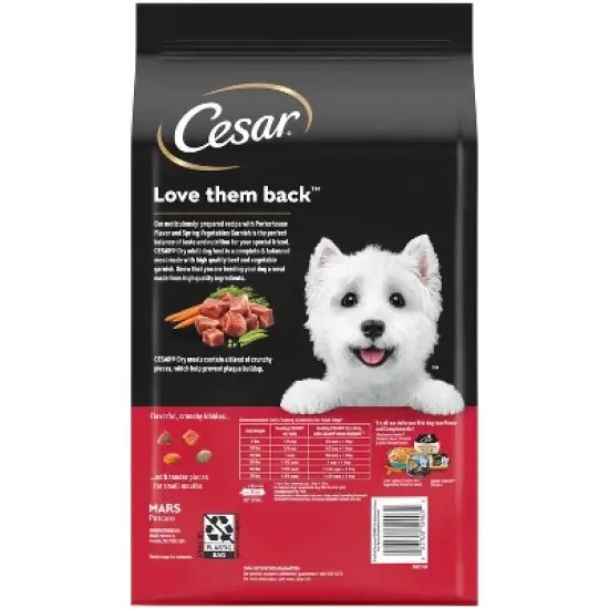 Cesar Carrot, Pea, Steak, Vegetable, Beef and Red Meat Flavor Small Breed Dry Dog Food - 5lbs image {1}