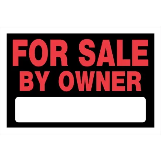 Hillman English Black For Sale By Owner Sign 8 in. H X 12 in. W - Case of 6 image {1}