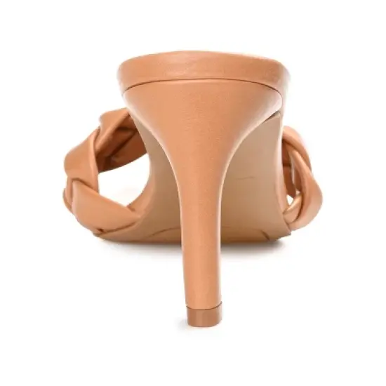 Journee Collection Womens Hattie Tru Comfort Foam Open Toe Mid Stiletto Pumps Mocha 6 image {2}