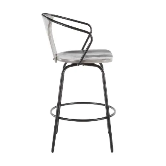 25" Waco Industrial Counter Height Barstool Black/Gray - LumiSource image {1}