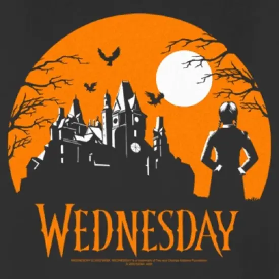 Women's Wednesday Halloween Haunted House T-Shirt image {1}