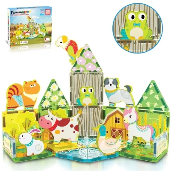 PICASSO-TILES Magnetic Tiles for Kids, Construction STEM Building Blocks Educational Toy image {12}