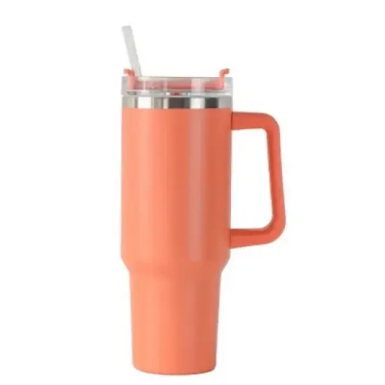 30OZ Straw Coffee Insulation Cup W/ Handle Portable Car Stainless Steel Water Bottle LargeCapacity Travel BPA Free Thermal Mug image {11}