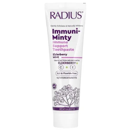 RADIUS Immuni-Minty, Immune Support Toothpaste, Elderberry Mint, 2.5 oz (71 g) image {5}